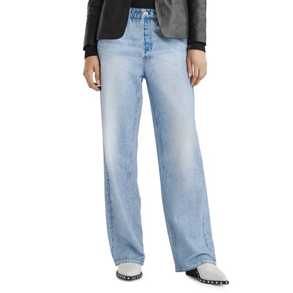 RAG & BONE Blue Miramar Wide-Leg Trousers Size: 25 - Picture 3 of 12